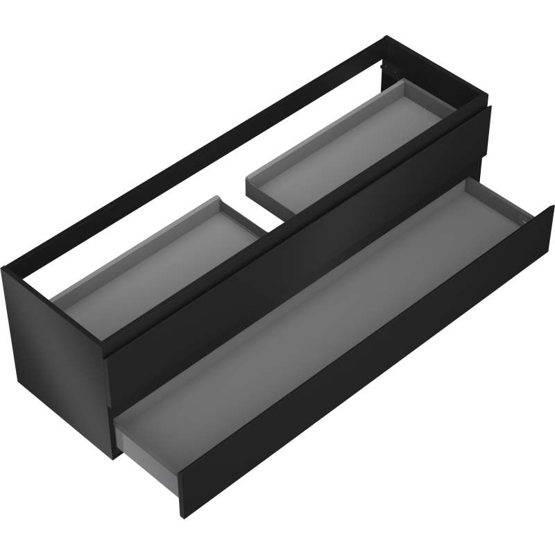 Mexen Orio Badezimmerschrank unter Waschbecken 160 cm, 2 Schubladen, schwarz matt - 91A10-16047-2-BFF71