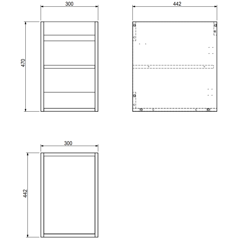 Mexen Orio Badezimmerunterschrank 30 cm, 1 Tür, grafit matt - 91A11-03047-1-BF66