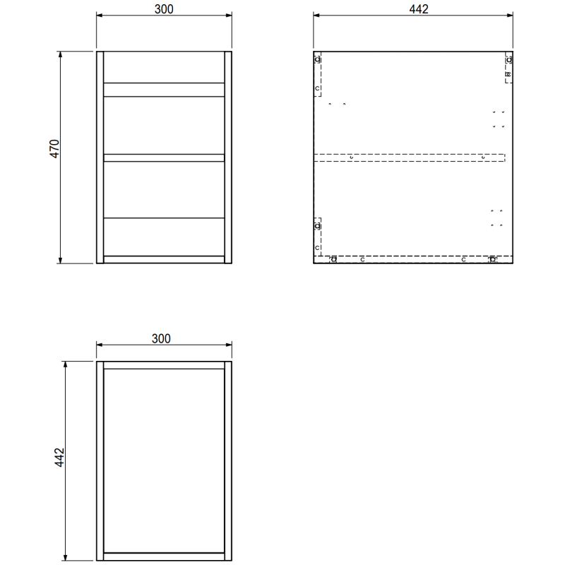 Mexen Orio Badezimmerschrank 30 cm, 1 Tür, schwarz glänzend - 91A11-03047-1-BF70