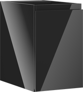 Mexen Orio Badezimmerschrank 30 cm, 1 Tür, schwarz glänzend - 91A11-03047-1-BF70