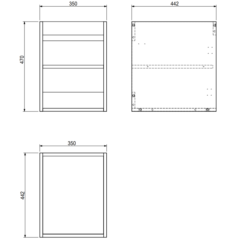 Mexen Orio Badezimmerunterschrank 35 cm, 1 Tür, Graphit Matt - 91A11-03547-1-BF66