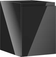 Mexen Orio Badezimmerschrank für Waschbecken 35 cm, 1 Tür, Schwarz Hochglanz - 91A11-03547-1-BF70