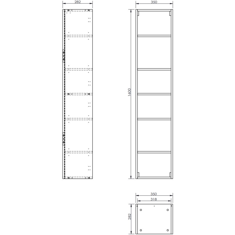 Mexen Orio Badezimmerschrank 35 cm, 1 Tür, weiß glänzend - 91A11-03016-1-BF00