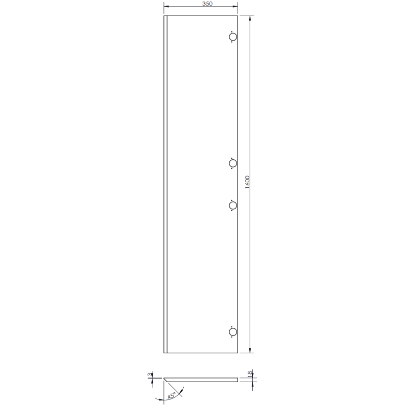 Mexen Orio Badezimmerhochschrank 35 cm, 1 Tür, graues Matt - 91A11-03016-1-BF62