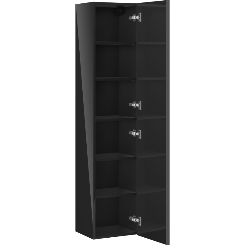 Mexen Orio Badezimmerhochschrank 35 cm, 1 Tür, schwarz glänzend - 91A11-03016-1-BF70