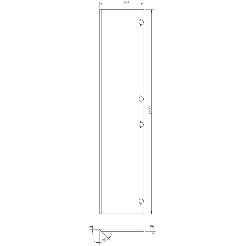 Mexen Orio Badschrank 35 cm, 1 Tür, schwarz matt - 91A11-03016-1-BF71