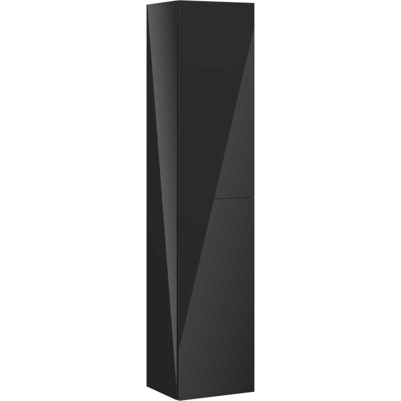 Mexen Orio Badezimmer-Säule 35 cm, 2 Türen, schwarzer Glanz - 91A11-03016-2-BF70