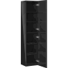 Mexen Orio Badezimmer-Säule 35 cm, 2 Türen, schwarzer Glanz - 91A11-03016-2-BF70