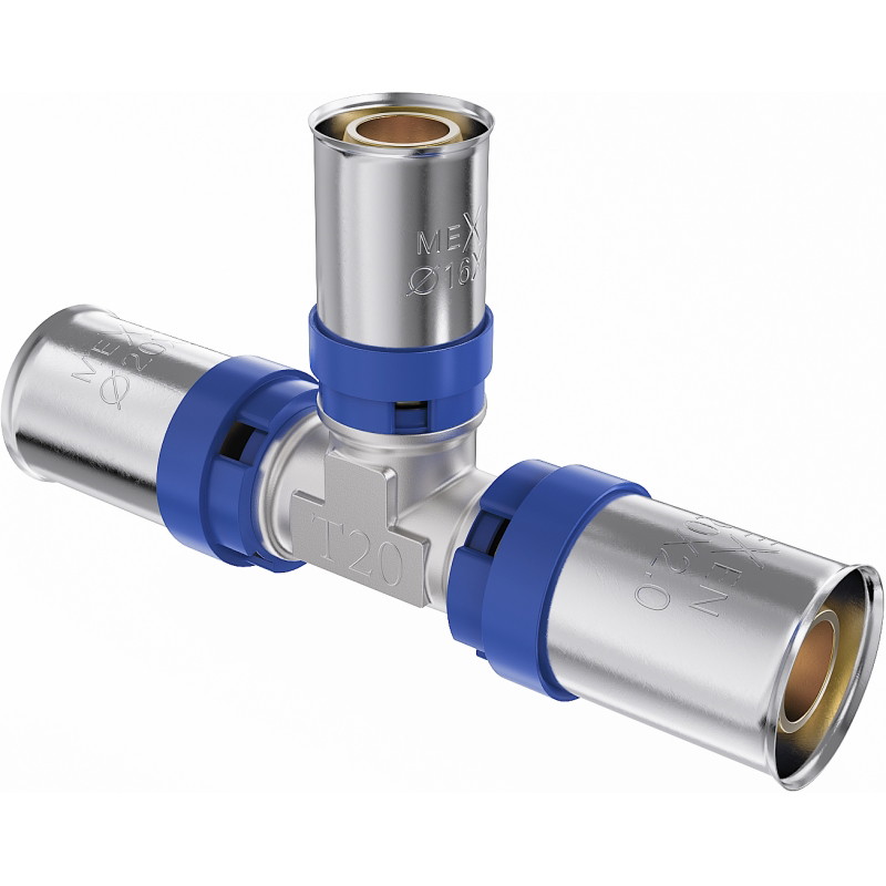 Mexen PEX-P reduzierendes Press-T-Stück, pressbar PEX 20 x 16 x 16 - W - W97131-201616-00