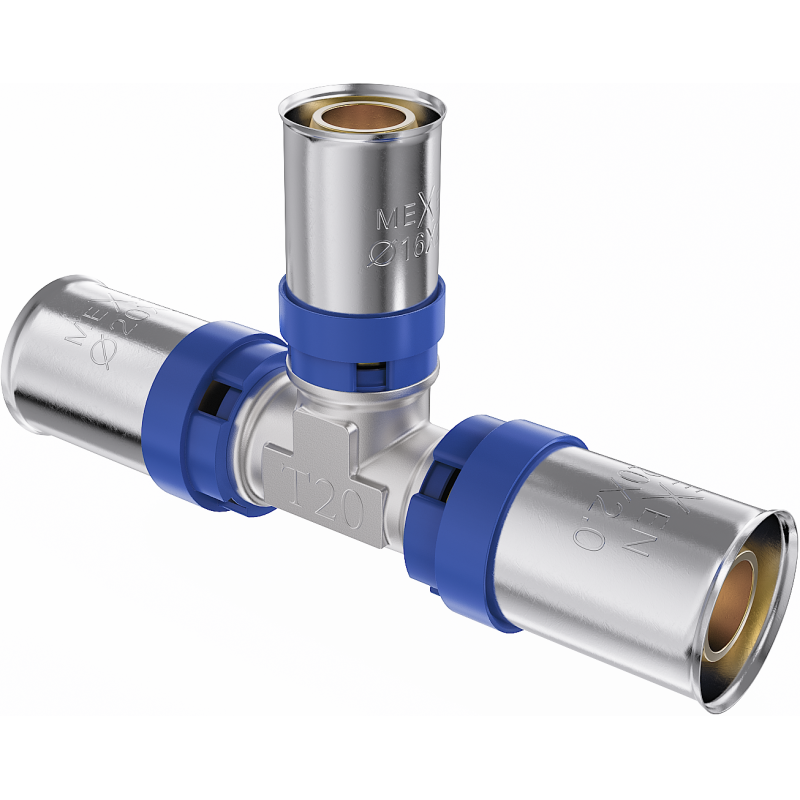 Mexen PEX-P reduzierendes Pressfitting-T-Stück, pressbar PEX 20 x 16 x 20 - W97131-201620-00