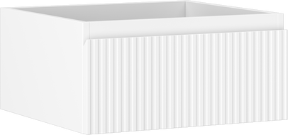 Mexen Rivel Badezimmerschrank für Waschbecken 50 cm, 1 Schublade, geriffelt, weiß matt- 91A20-05023-1-BF01