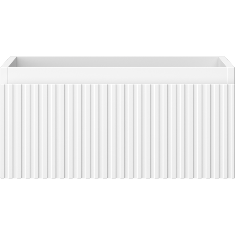 Mexen Rivel Badezimmerschrank für Waschbecken 50 cm, 1 Schublade, geriffelt, weiß matt- 91A20-05023-1-BF01