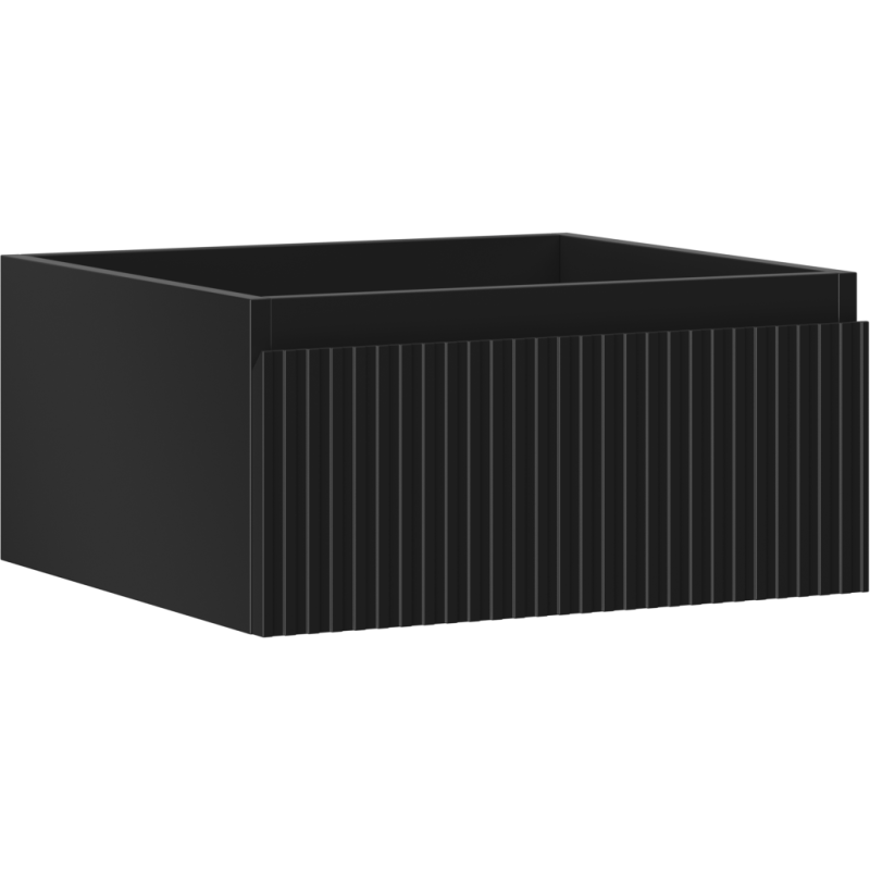 Mexen Rivel Badezimmerschrank für Waschtisch 50 cm, 1 Schublade, gerillt, schwarz matt - 91A20-05023-1-BF71