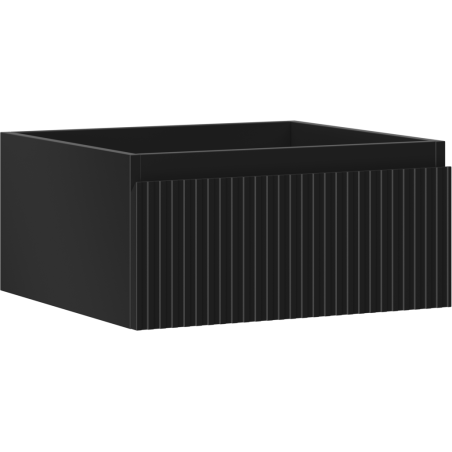 Mexen Rivel Badezimmerschrank für Waschtisch 50 cm, 1 Schublade, gerillt, schwarz matt - 91A20-05023-1-BF71
