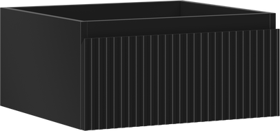 Mexen Rivel Badezimmerschrank für Waschtisch 50 cm, 1 Schublade, gerillt, schwarz matt - 91A20-05023-1-BF71