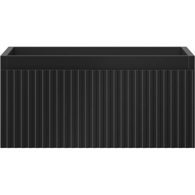 Mexen Rivel Badezimmerschrank für Waschtisch 50 cm, 1 Schublade, gerillt, schwarz matt - 91A20-05023-1-BF71