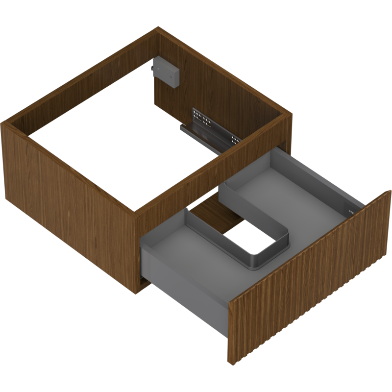 Mexen Rivel Badezimmerunterschrank 50 cm, 1 Schublade, gerillt, Nussbaum - 91A20-05023-1-BF86