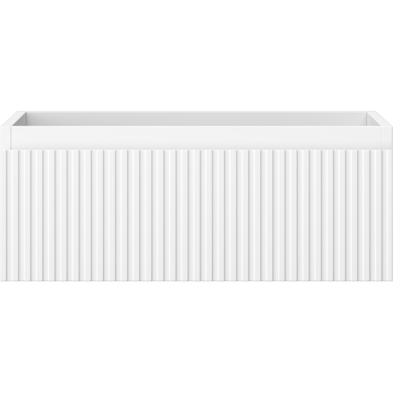 Mexen Rivel Badezimmerschrank unter Waschbecken 60 cm, 1 Schublade, gerillt, weiß matt - 91A20-06023-1-BF01