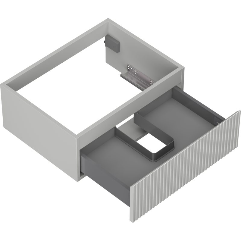 Mexen Rivel Badezimmerschrank 60 cm, 1 Schublade, geriffelt, grau matt - 91A20-06023-1-BF62