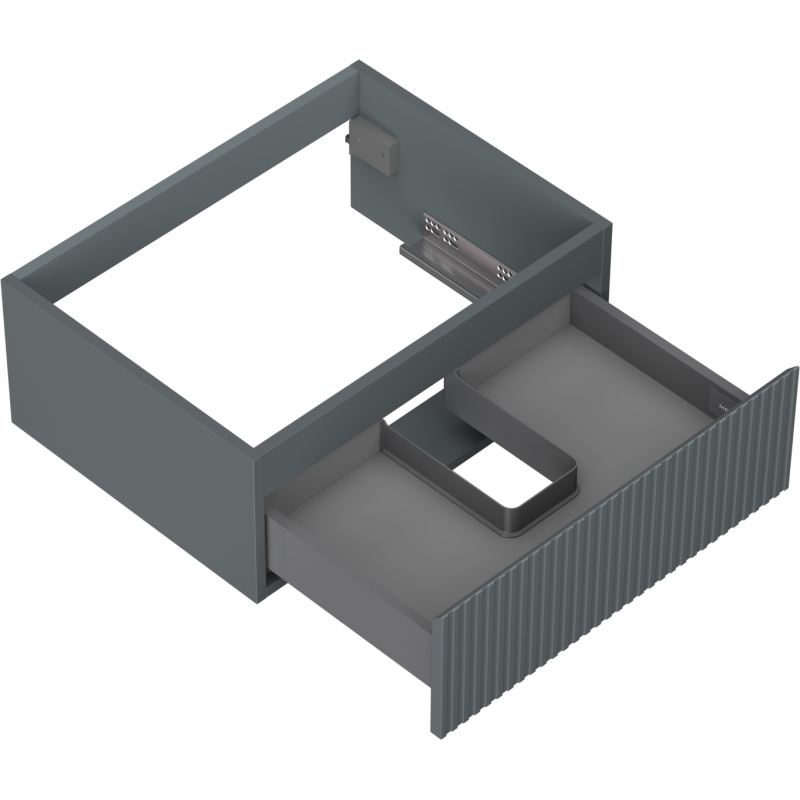 Mexen Rivel Badezimmerschrank unter Waschbecken 60 cm, 1 Schublade, gerillt, grafit matt - 91A20-06023-1-BF66