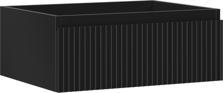 Mexen Rivel Badezimmerschrank für Waschbecken 60 cm, 1 Schublade, geriffelt, schwarz matt - 91A20-06023-1-BF71