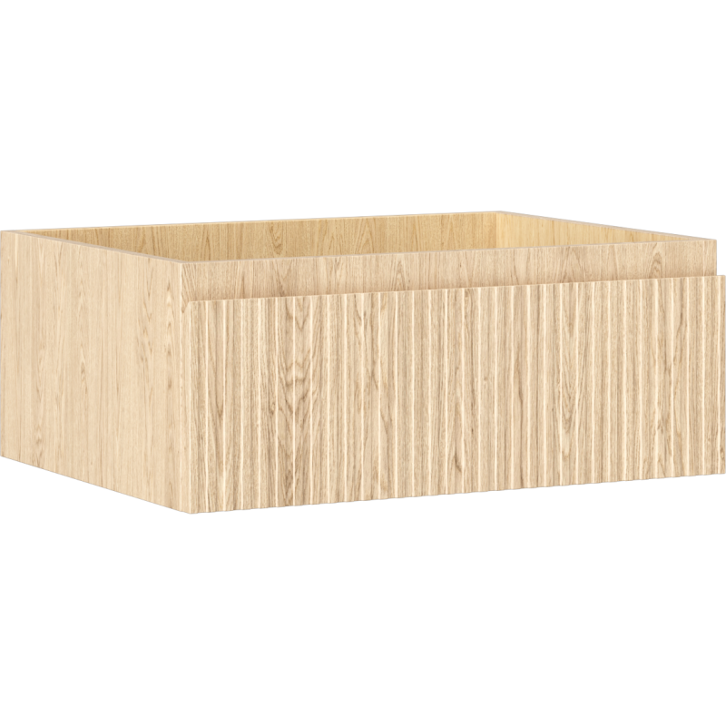 Mexen Rivel Badezimmerschrank unter Waschbecken 60 cm, 1 Schublade, geriffelt, Eiche - 91A20-06023-1-BF81