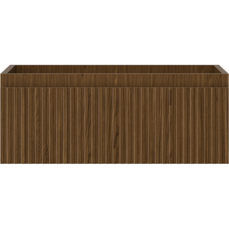 Mexen Rivel Badezimmerschrank für Waschbecken 60 cm, 1 Schublade, geriffelt, Nussbaum - 91A20-06023-1-BF86