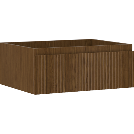 Mexen Rivel Badezimmerschrank für Waschbecken 60 cm, 1 Schublade, geriffelt, Nussbaum - 91A20-06023-1-BF86