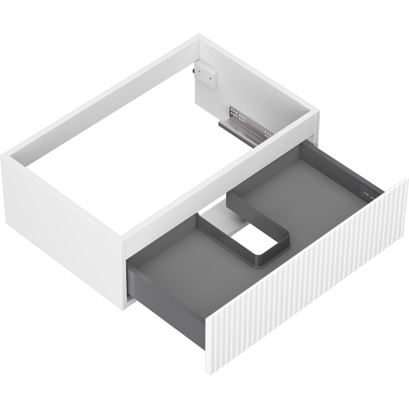 Mexen Rivel Badezimmerschrank für Waschtisch 70 cm, 1 Schublade, gerillt, weiß matt - 91A20-07023-1-BF01