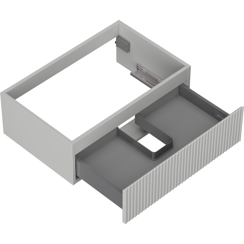Mexen Rivel Badezimmerschrank unter Waschbecken 70 cm, 1 Schublade, gerillt, grau matt - 91A20-07023-1-BF62