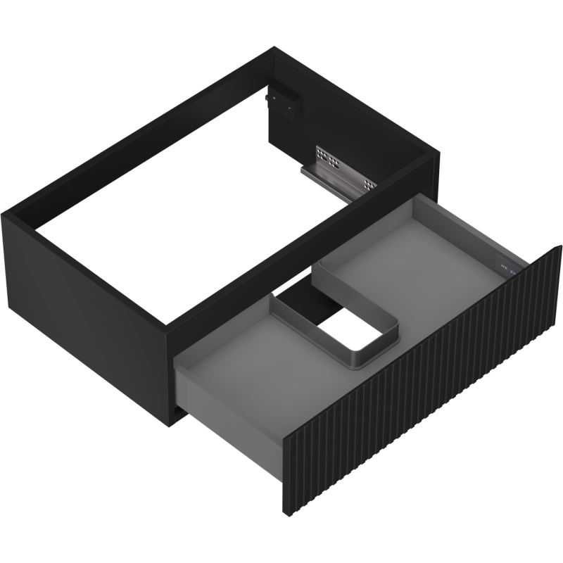 Mexen Rivel Badezimmer-Unterschrank 70 cm, 1 Schublade, geriffelt, Graphit matt - 91A20-07023-1-BF71