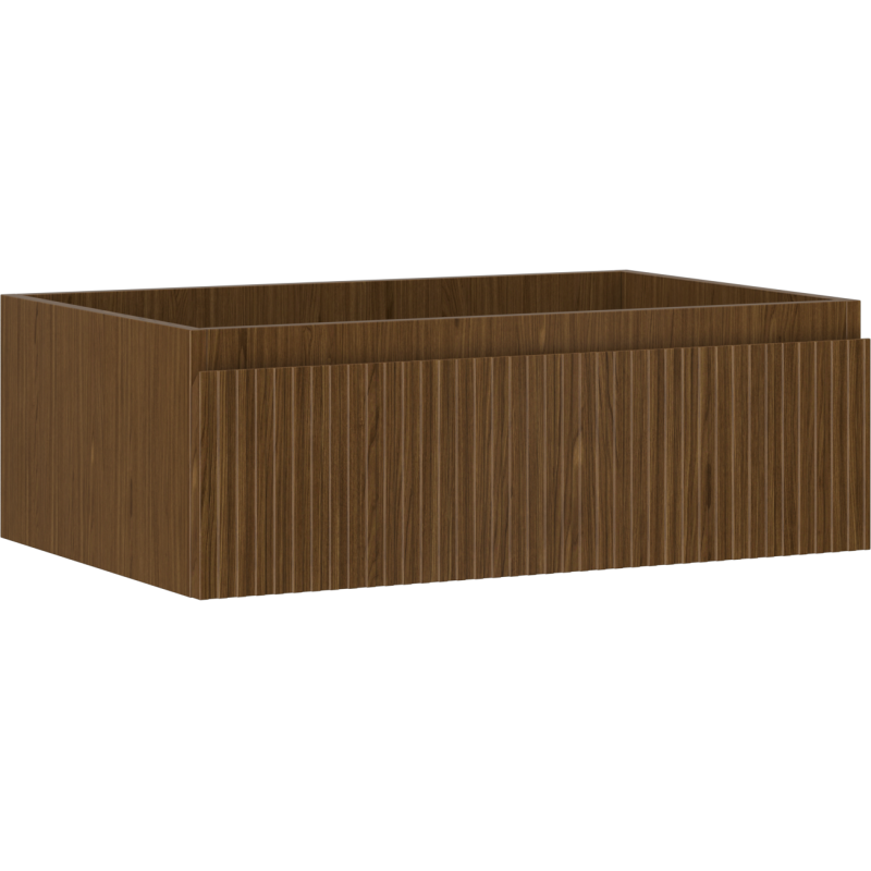 Mexen Rivel Badezimmerschrank für Waschtisch 70 cm, 1 Schublade, gerillt, Nussbaum - 91A20-07023-1-BF86