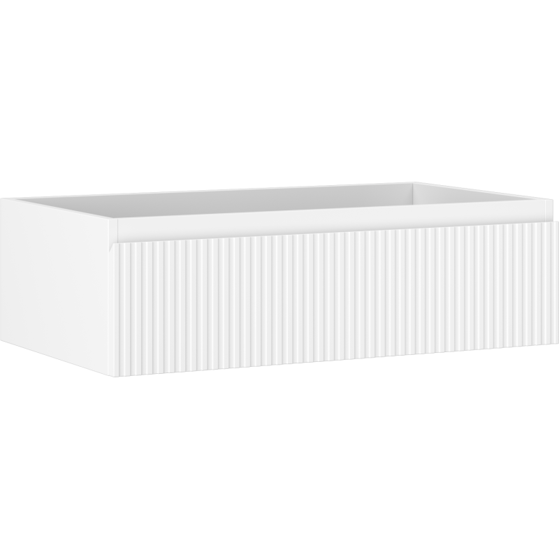 Mexen Rivel Badezimmerschrank für Waschbecken 80 cm, 1 Schublade, geriffelt, weiß matt - 91A20-08023-1-BF01