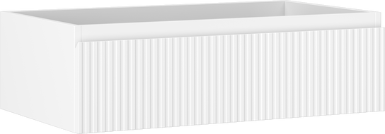 Mexen Rivel Badezimmerschrank für Waschbecken 80 cm, 1 Schublade, geriffelt, weiß matt - 91A20-08023-1-BF01