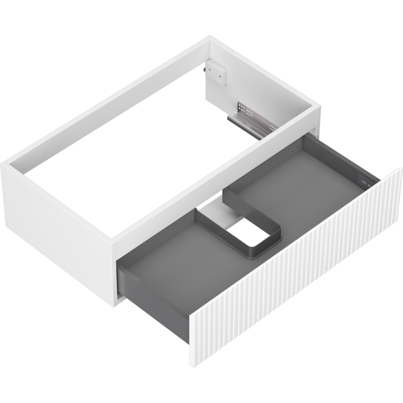 Mexen Rivel Badezimmerschrank für Waschbecken 80 cm, 1 Schublade, geriffelt, weiß matt - 91A20-08023-1-BF01