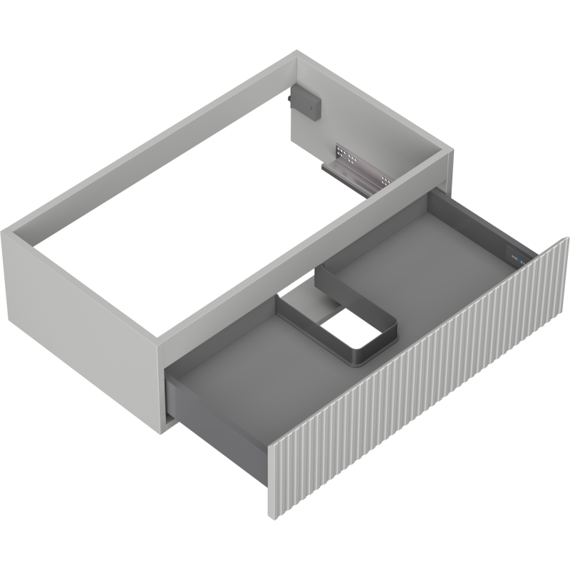 Mexen Rivel Badezimmer-Unterschrank 80 cm, 1 Schublade, geriffelt, grau matt - 91A20-08023-1-BF62
