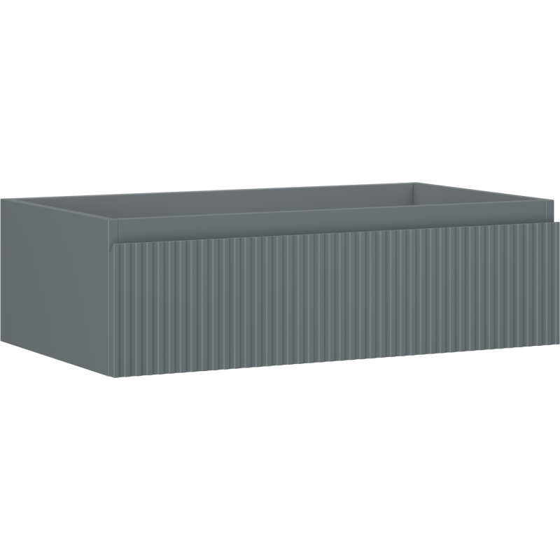 Mexen Rivel Badezimmerschrank für Waschbecken 80 cm, 1 Schublade, geriffelt, Graphit matt - 91A20-08023-1-BF66