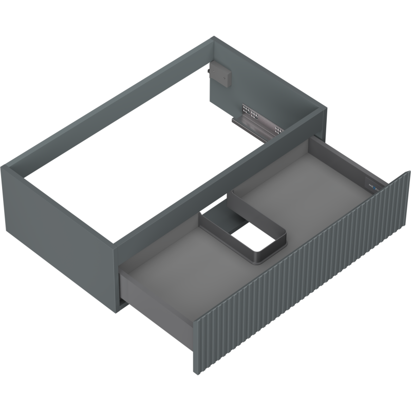 Mexen Rivel Badezimmerschrank für Waschbecken 80 cm, 1 Schublade, geriffelt, Graphit matt - 91A20-08023-1-BF66
