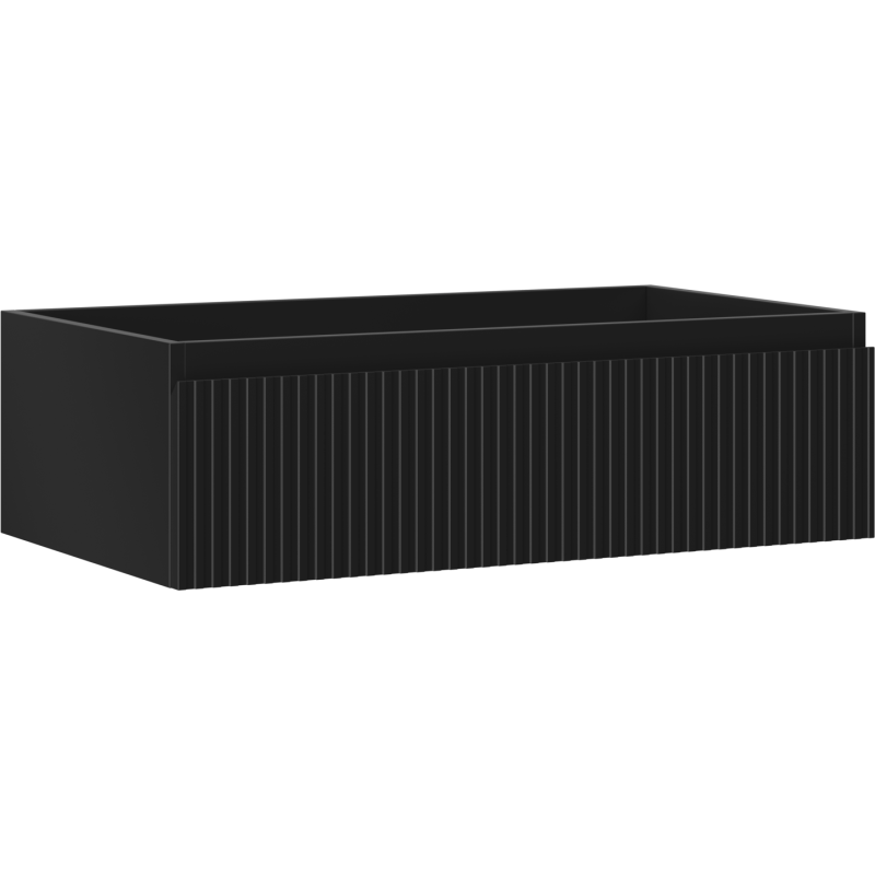 Mexen Rivel Badezimmerschrank 80 cm, 1 Schublade, geriffelt, schwarz matt - 91A20-08023-1-BF71