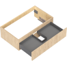 Mexen Rivel Badezimmerschrank unter Waschbecken 80 cm, 1 Schublade, geriffelt, Eiche - 91A20-08023-1-BF81