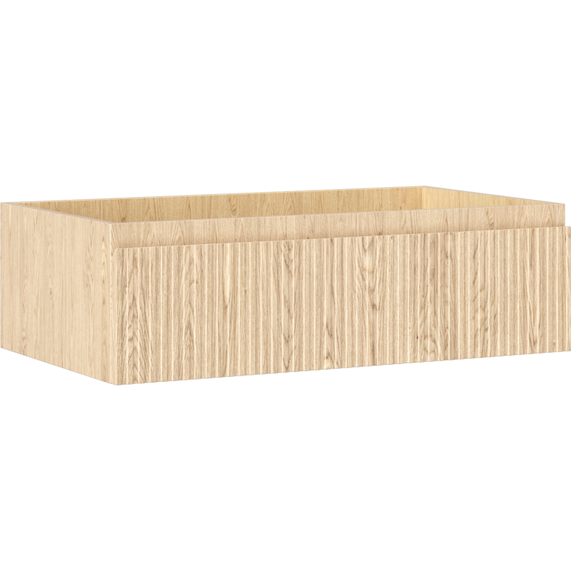 Mexen Rivel Badezimmerschrank unter Waschbecken 80 cm, 1 Schublade, geriffelt, Eiche - 91A20-08023-1-BF81