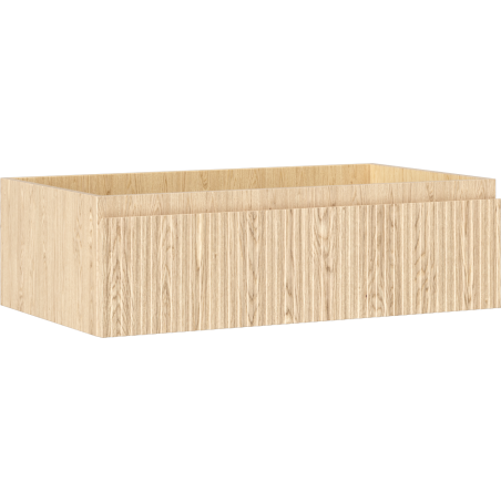 Mexen Rivel Badezimmerschrank unter Waschbecken 80 cm, 1 Schublade, geriffelt, Eiche - 91A20-08023-1-BF81