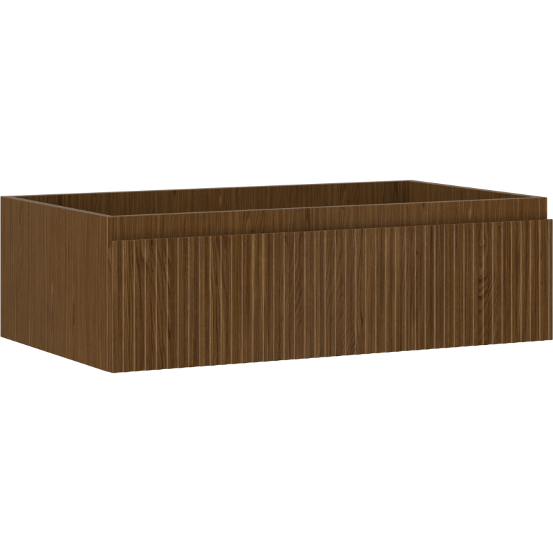 Mexen Rivel Badezimmerunterschrank 80 cm, 1 Schublade, geriffelt, Nussbaum - 91A20-08023-1-BF86
