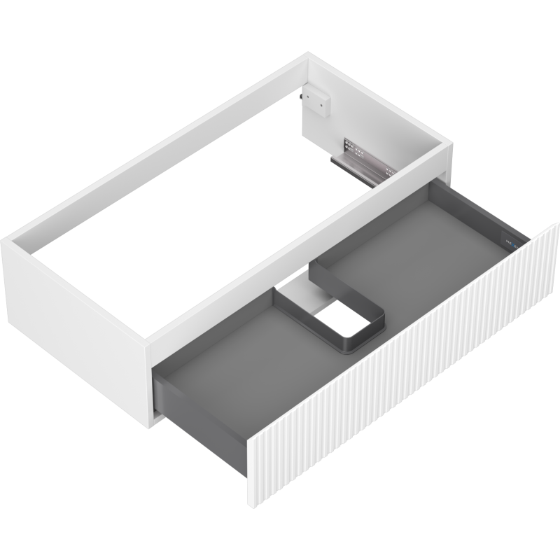 Mexen Rivel Badezimmerschrank 90 cm, 1 Schublade, geriffelt, weiß matt - 91A20-09023-1-BF01