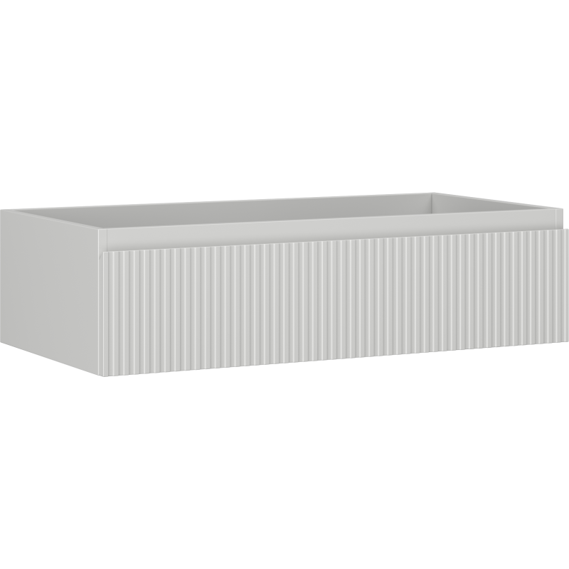 Mexen Rivel Badezimmerschrank für Waschbecken 90 cm, 1 Schublade, gerillt, grau matt - 91A20-09023-1-BF62