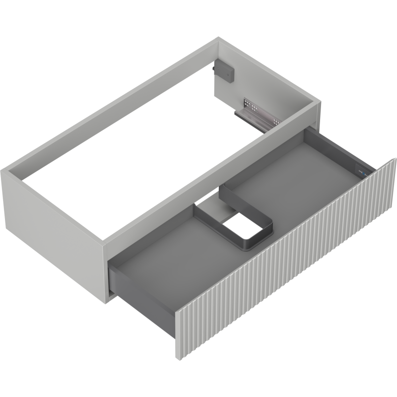 Mexen Rivel Badezimmerschrank für Waschbecken 90 cm, 1 Schublade, gerillt, grau matt - 91A20-09023-1-BF62
