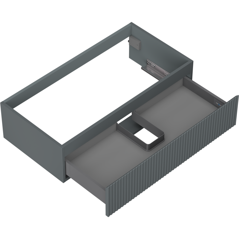 Mexen Rivel Badezimmer-Unterschrank 90 cm, 1 Schublade, gerillt, Graphit matt - 91A20-09023-1-BF66