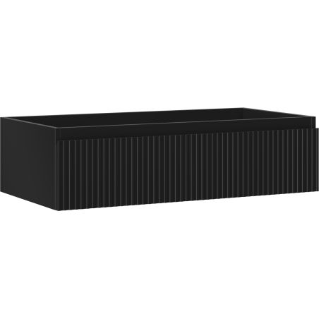 Mexen Rivel Badezimmerschrank 90 cm, 1 Schublade, geriffelt, schwarz matt - 91A20-09023-1-BF71
