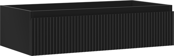 Mexen Rivel Badezimmerschrank 90 cm, 1 Schublade, geriffelt, schwarz matt - 91A20-09023-1-BF71