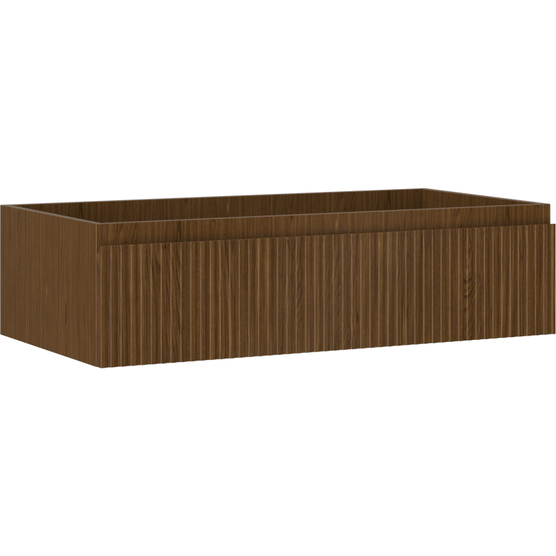 Mexen Rivel Badezimmerunterschrank 90 cm, 1 Schublade, geriffelt, Nussbaum - 91A20-09023-1-BF86